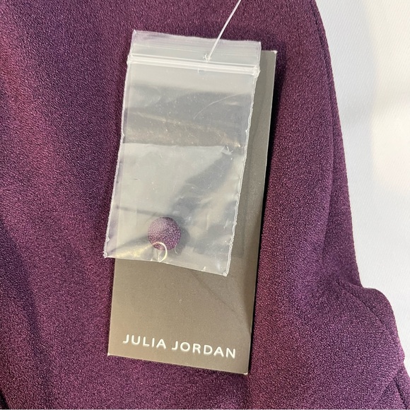 Julia Jordon Halter Twist Neck Sleeveless Pocketed Jumpsuit Wide leg Plum 14 nwt - Picture 8 of 12